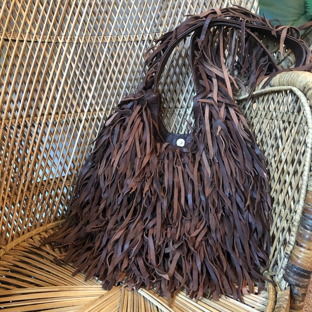 Free People Brown Fringe Shoulder Bag